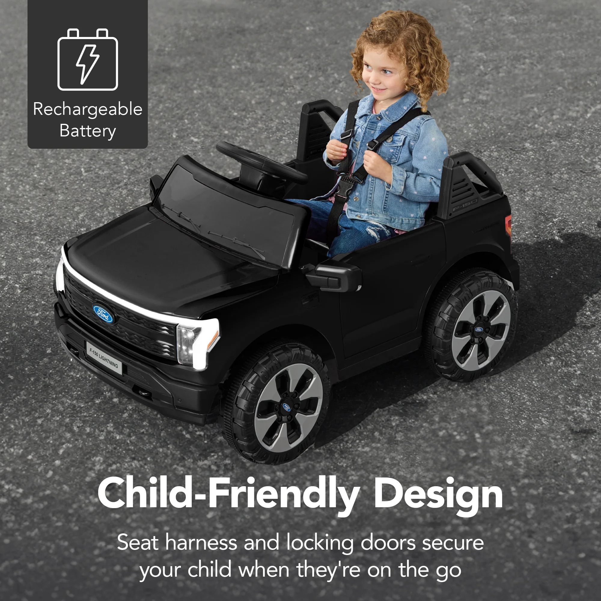 12V Kids Ride On Car Officially Licensed Ford Lightning w/ Remote, 2 Speeds