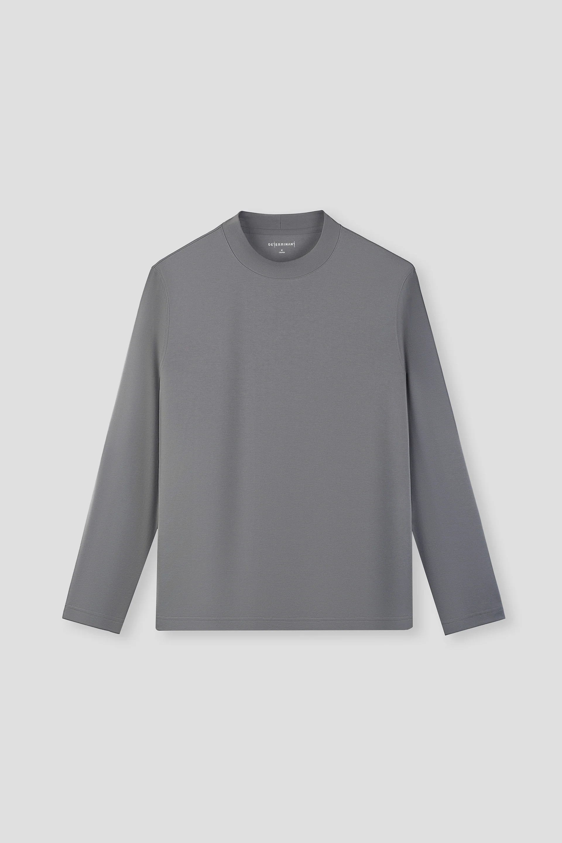 Merino-Blend Mock Neck Long Sleeve T-Shirt | Grey GYE145