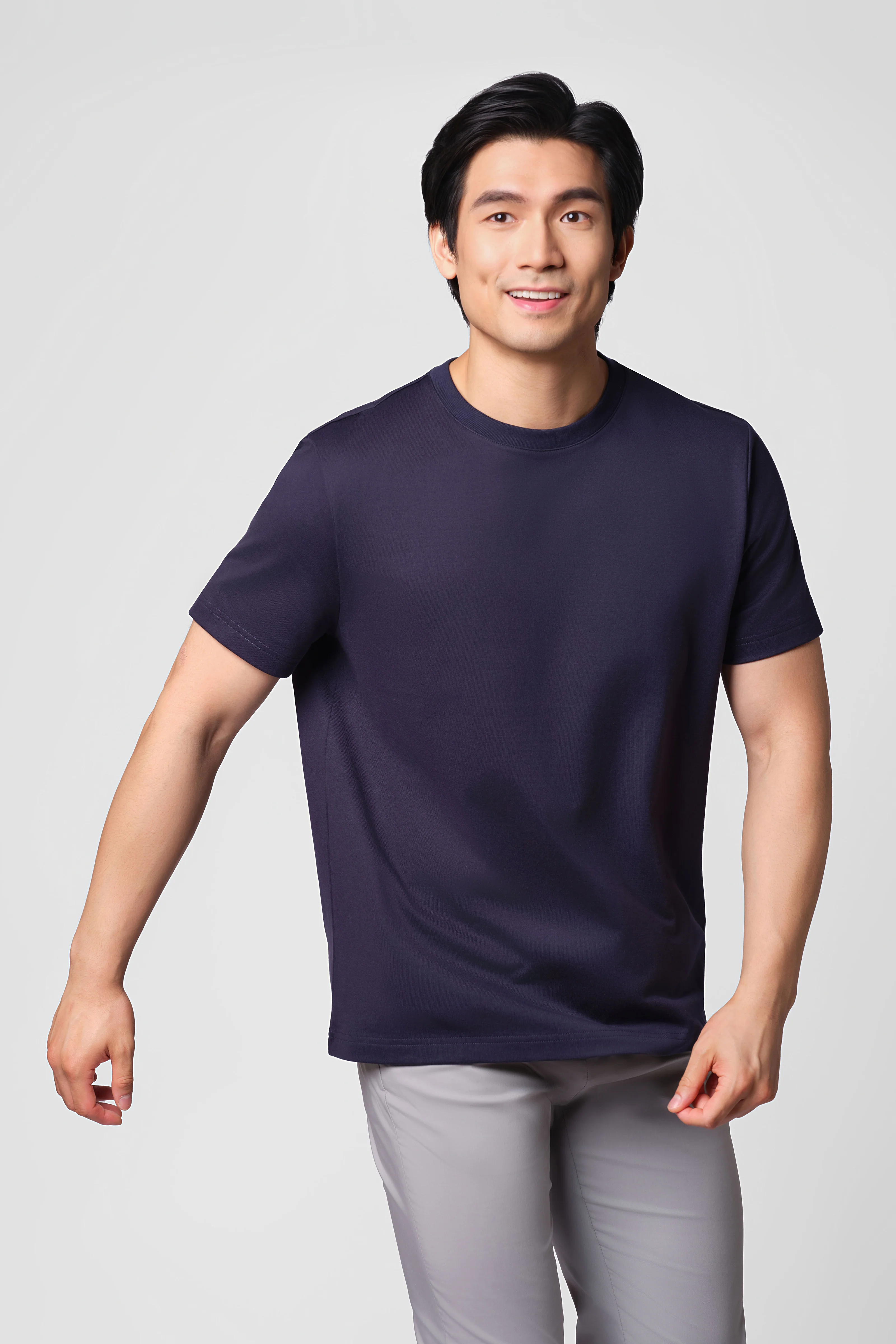 “Frozen in Tones” Waterless Dye Crew Neck T-Shirt | Polar Navy NNY240