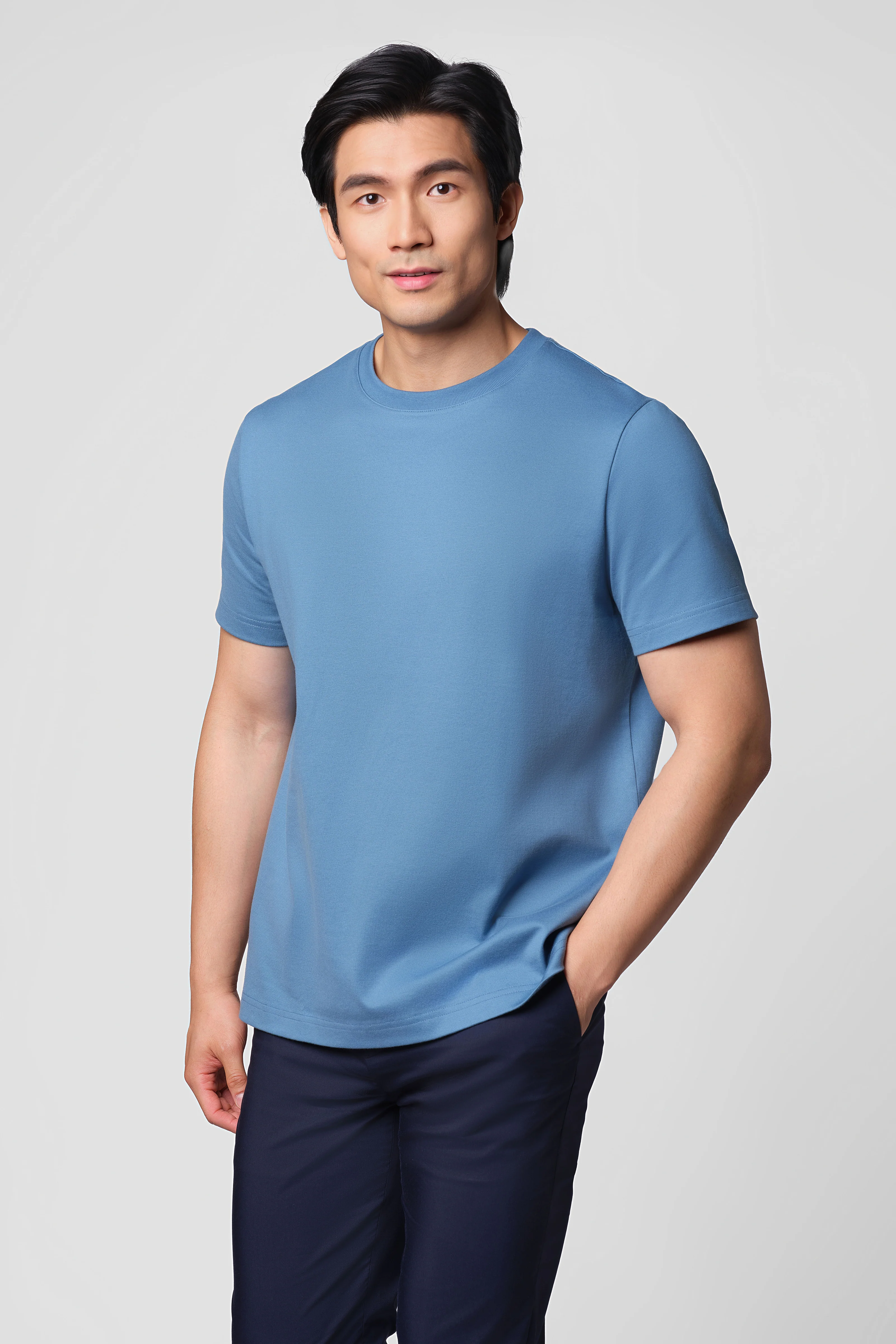 “Frozen in Tones” Waterless Dye Crew Neck T-Shirt | Arctic Sky BL9035