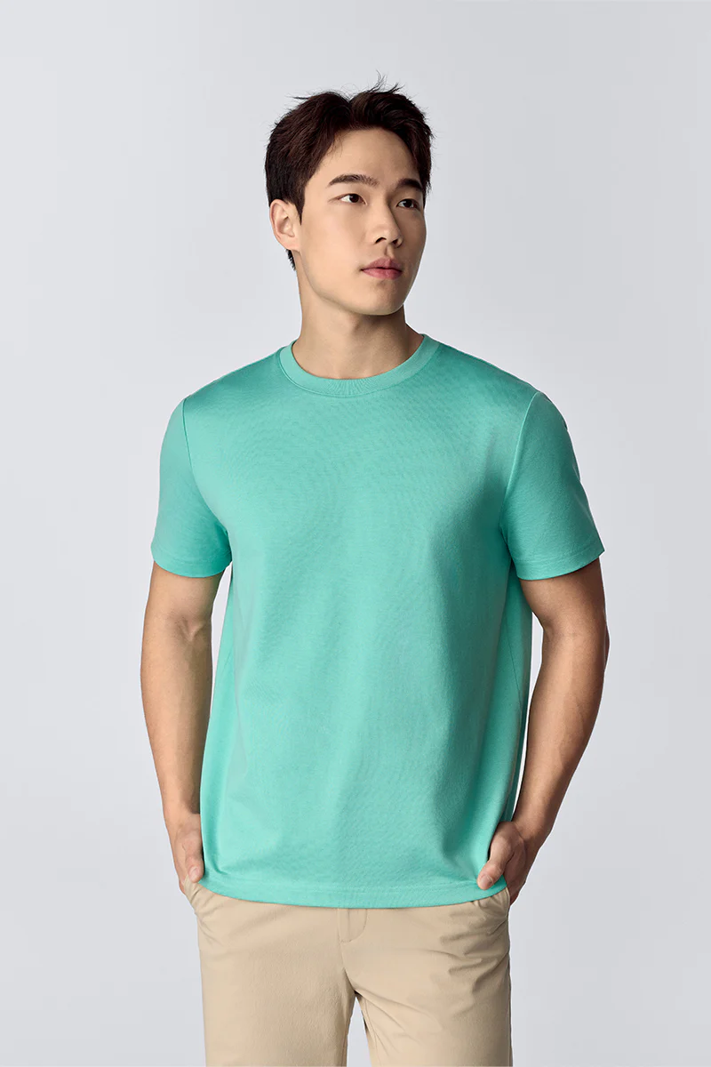 Regal Crew Neck T-Shirt | Turquoise Green PT5218
