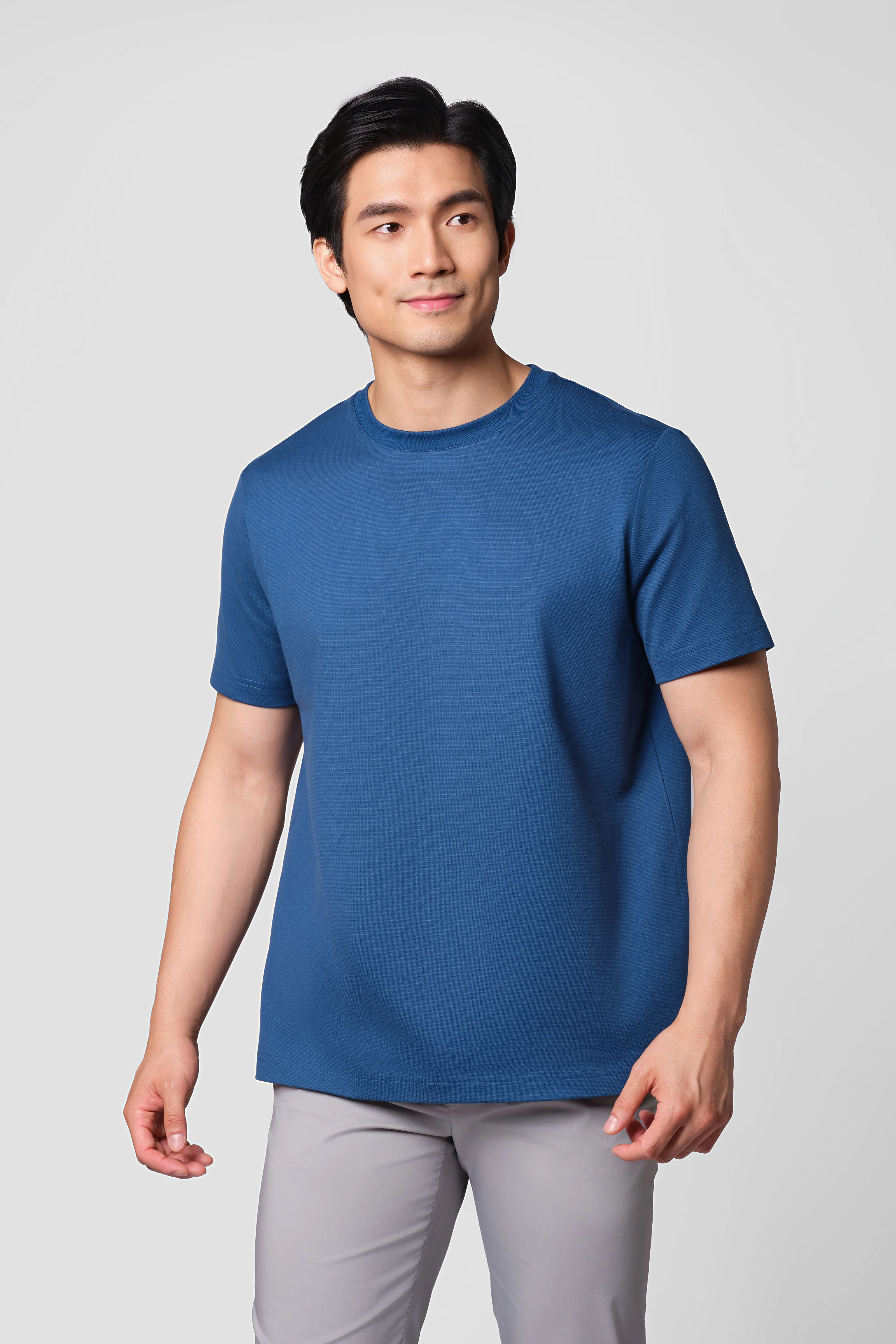“Frozen in Tones” Waterless Dye Crew Neck T-Shirt | Fjord Blue MB2607