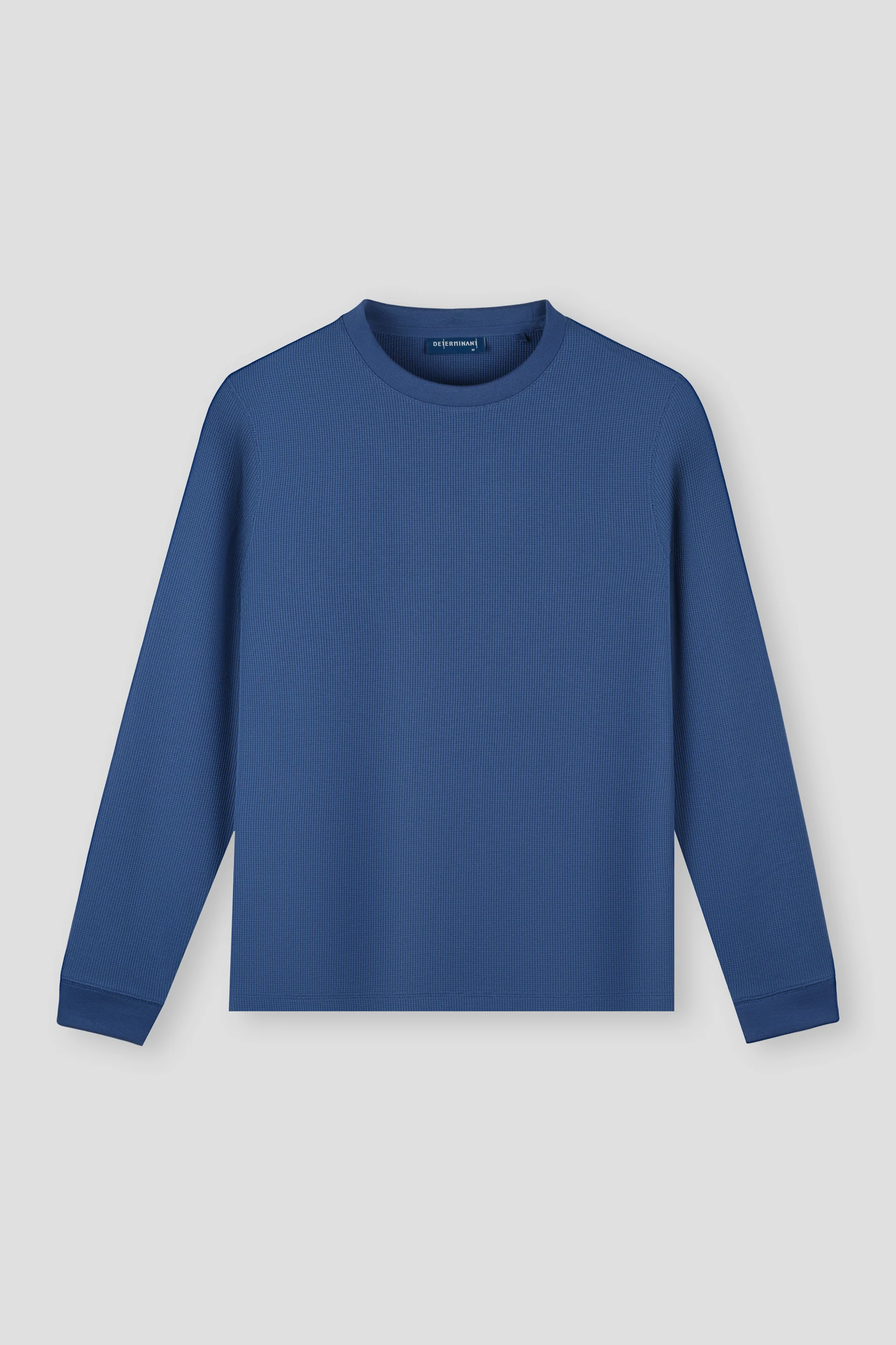 Waffle Crew Neck Long Sleeve T-Shirt | Ensign Blue PT4026