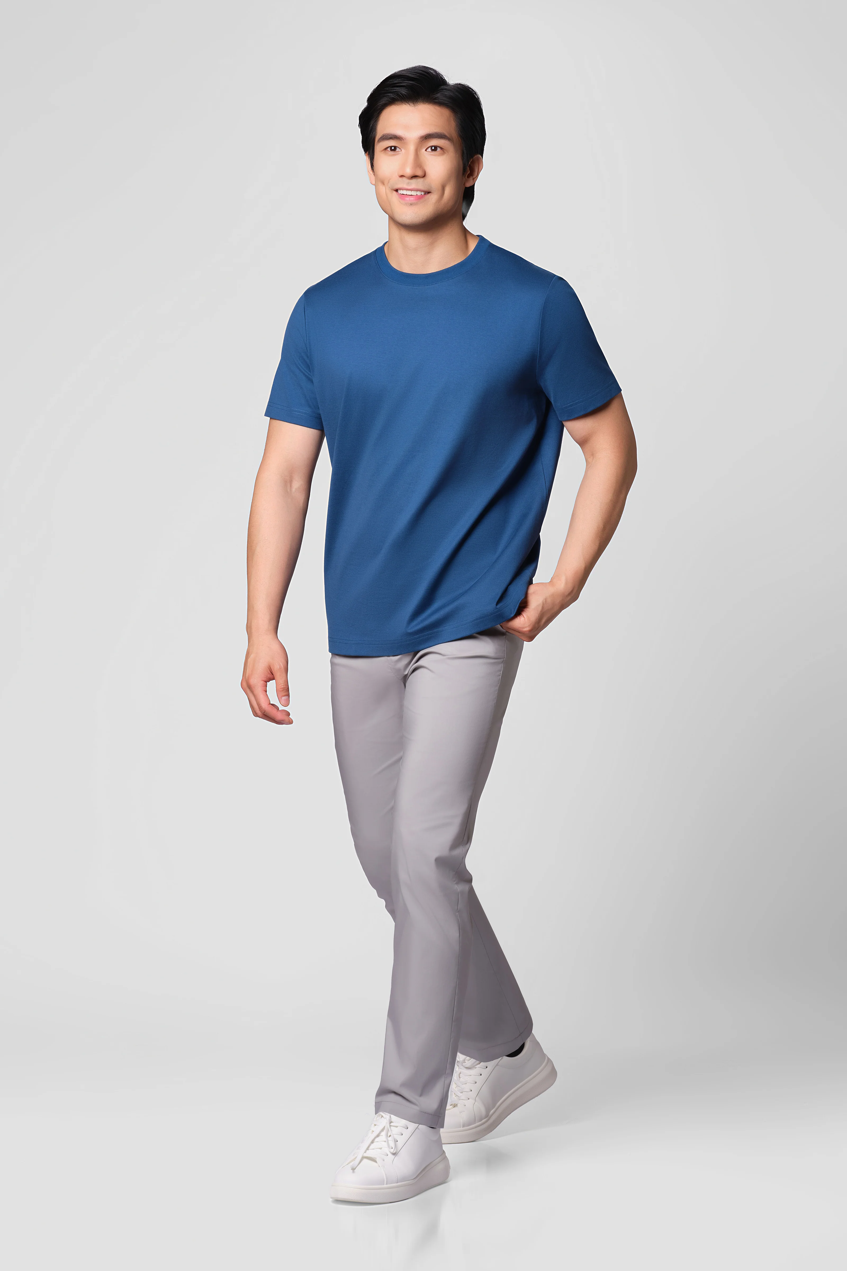 “Frozen in Tones” Waterless Dye Crew Neck T-Shirt | Fjord Blue MB2607