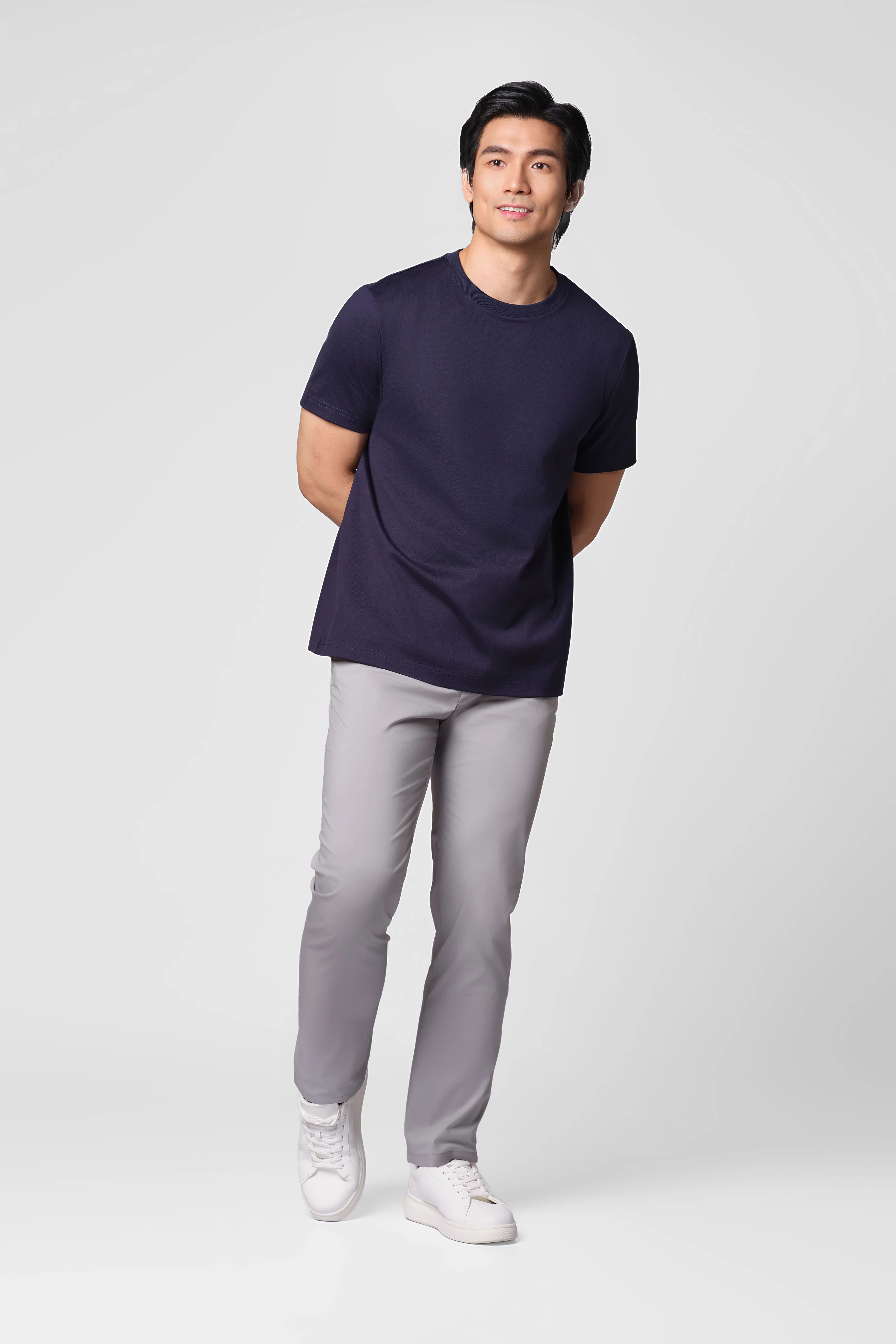 “Frozen in Tones” Waterless Dye Crew Neck T-Shirt | Polar Navy NNY240