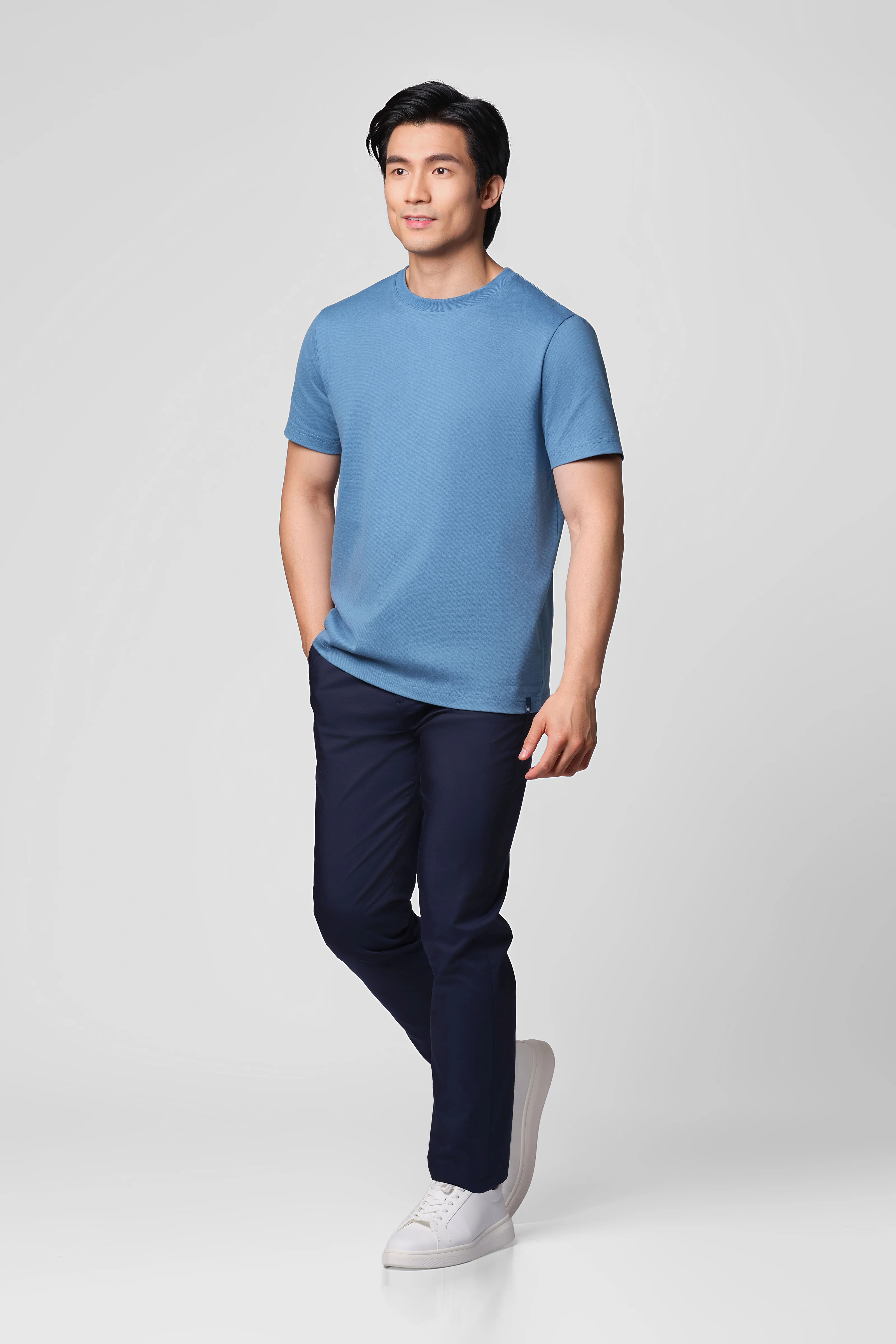 “Frozen in Tones” Waterless Dye Crew Neck T-Shirt | Arctic Sky BL9035