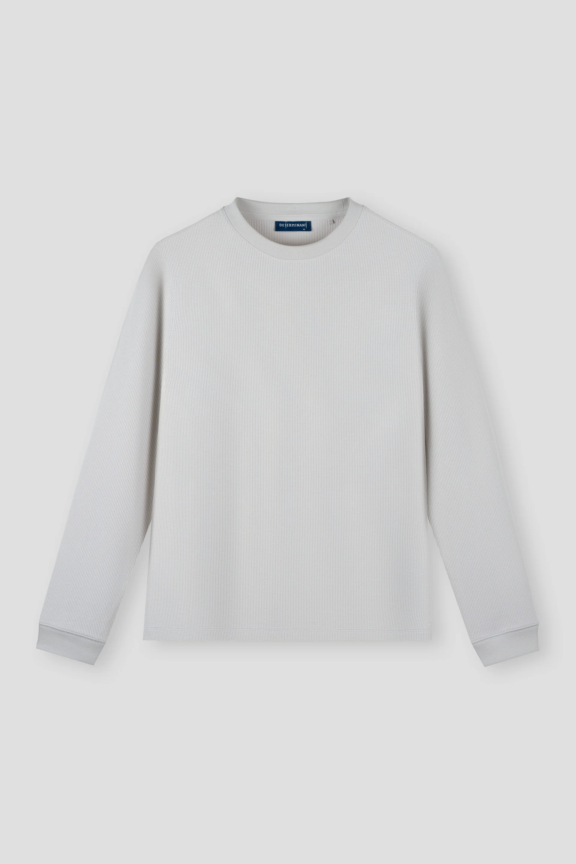Waffle Crew Neck Long Sleeve T-Shirt | Light Grey GYFL01