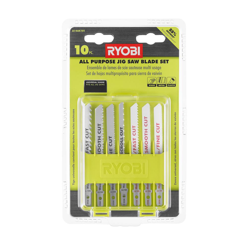 10 PC. ALL-PURPOSE JIGSAW BLADE SET
