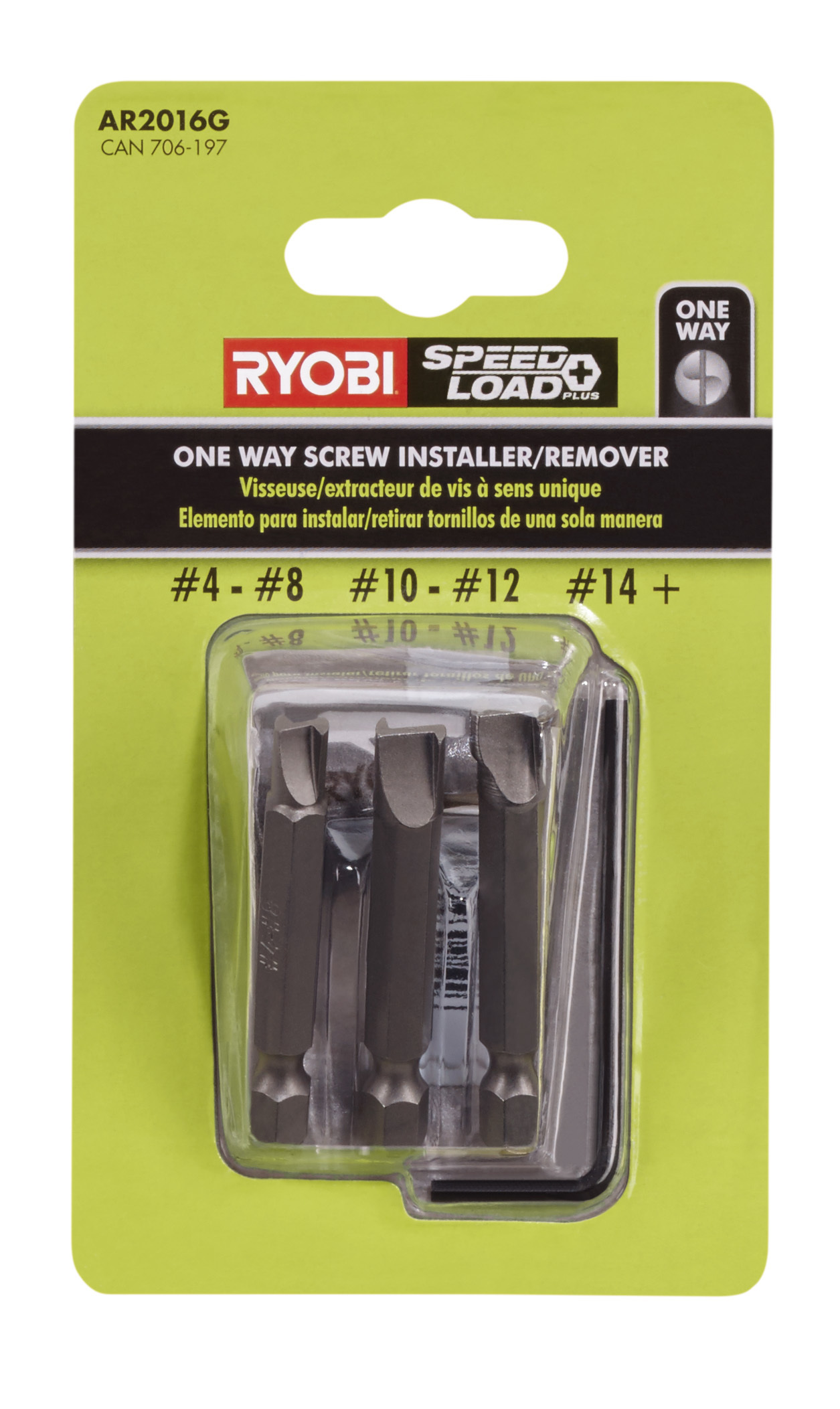 One-Way Screw Remover/Installer Set with Sleeve (3 PC.)