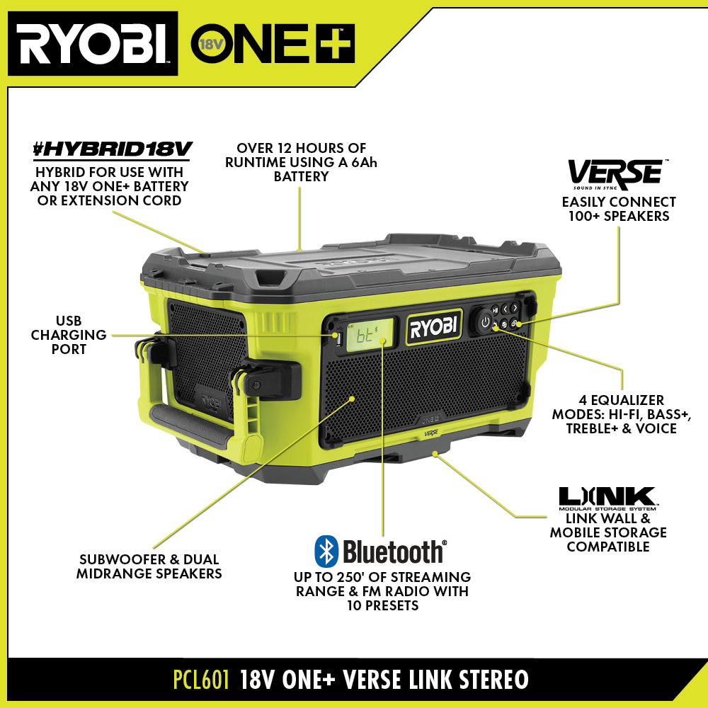 18V ONE+ HYBRID VERSE™ LINK™ BLUETOOTH® STEREO
