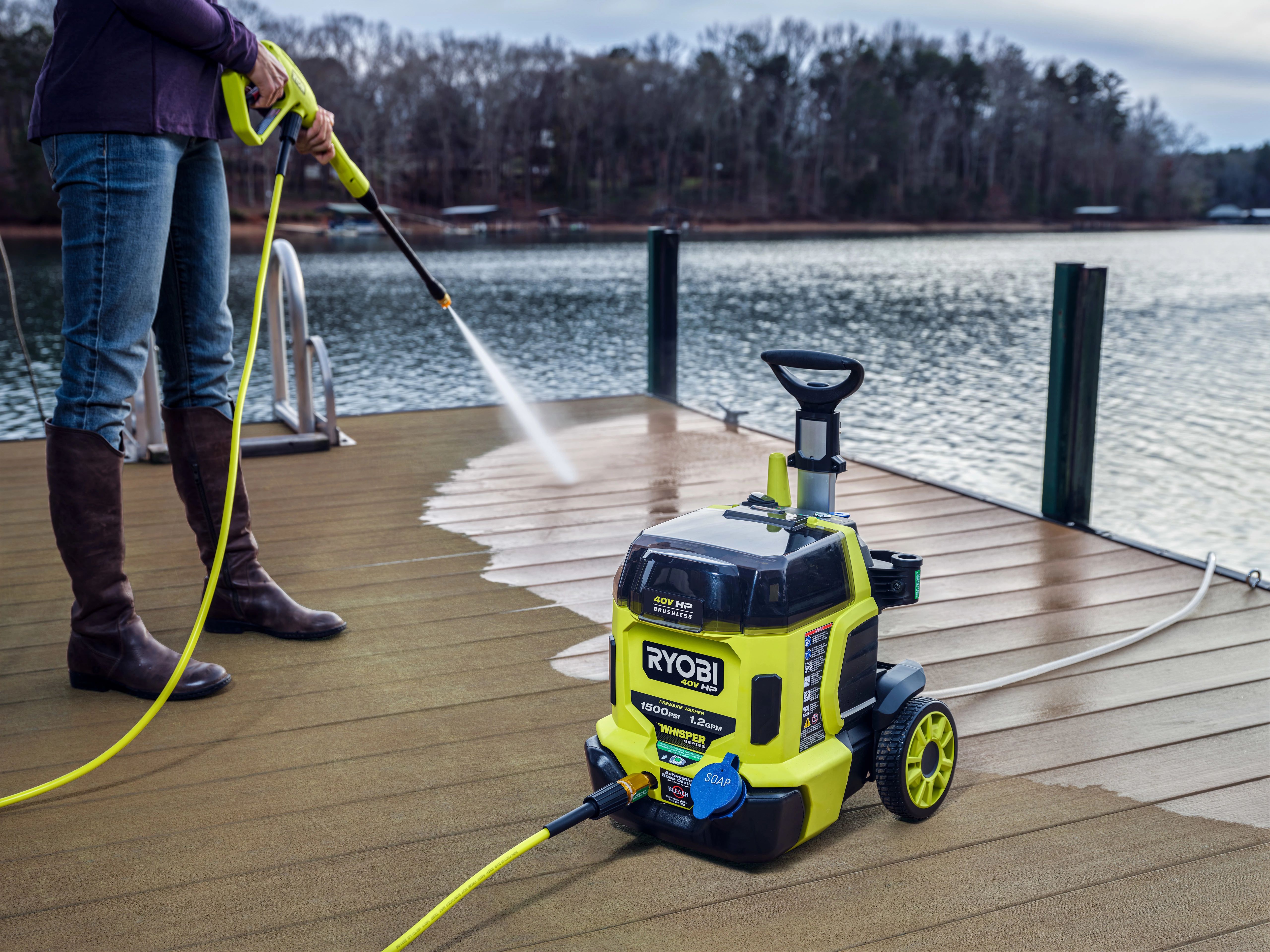40V HP BRUSHLESS WHISPER SERIES 1500 PSI 1.2 GPM PRESSURE WASHER