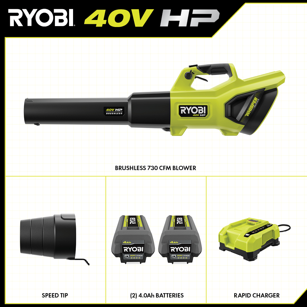 40V HP BRUSHLESS 730 CFM BLOWER KIT