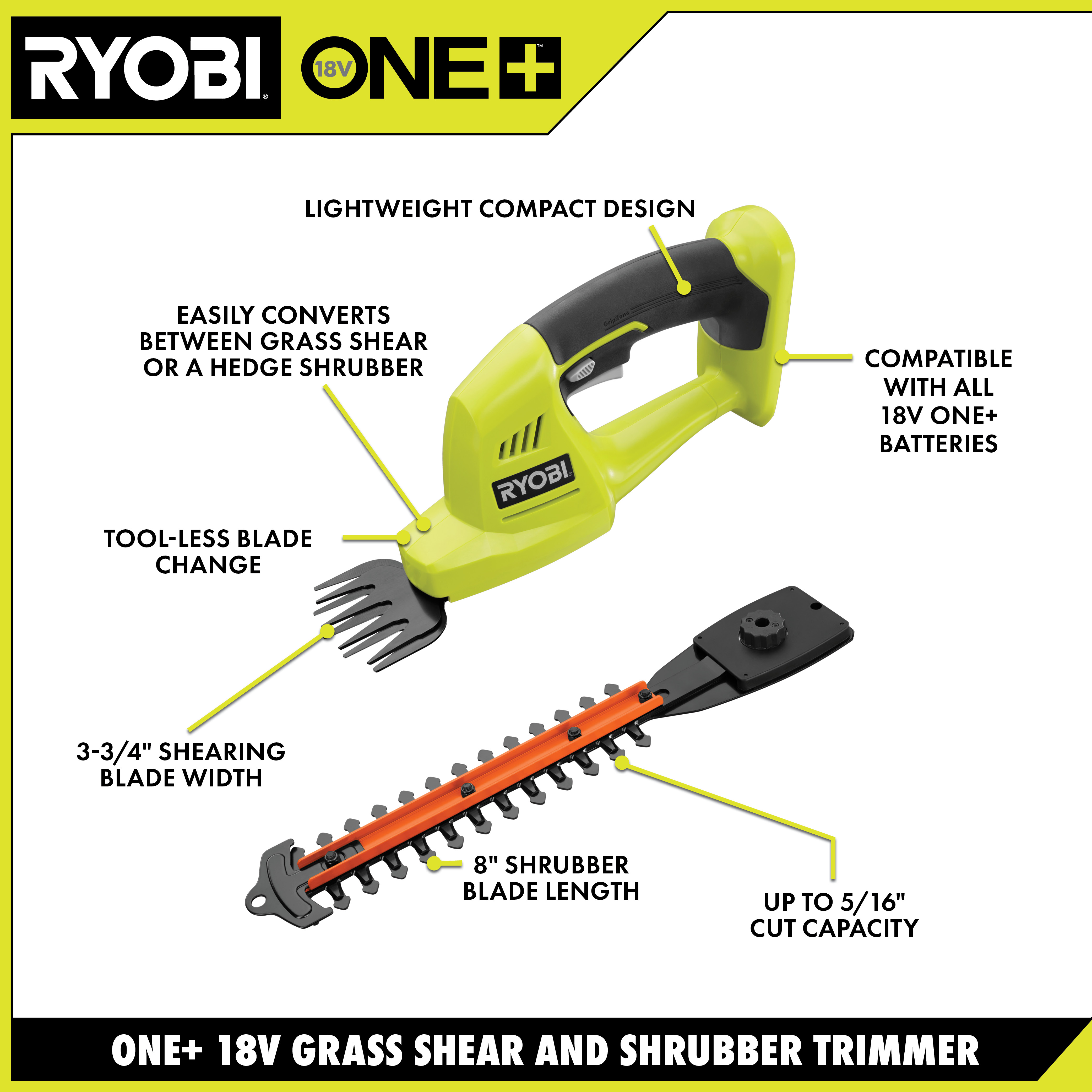 18V ONE+ SHEAR/SHRUBBER KIT