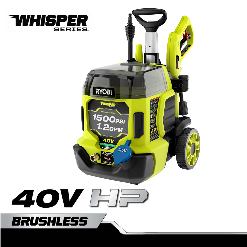 40V HP BRUSHLESS WHISPER SERIES 1500 PSI 1.2 GPM PRESSURE WASHER
