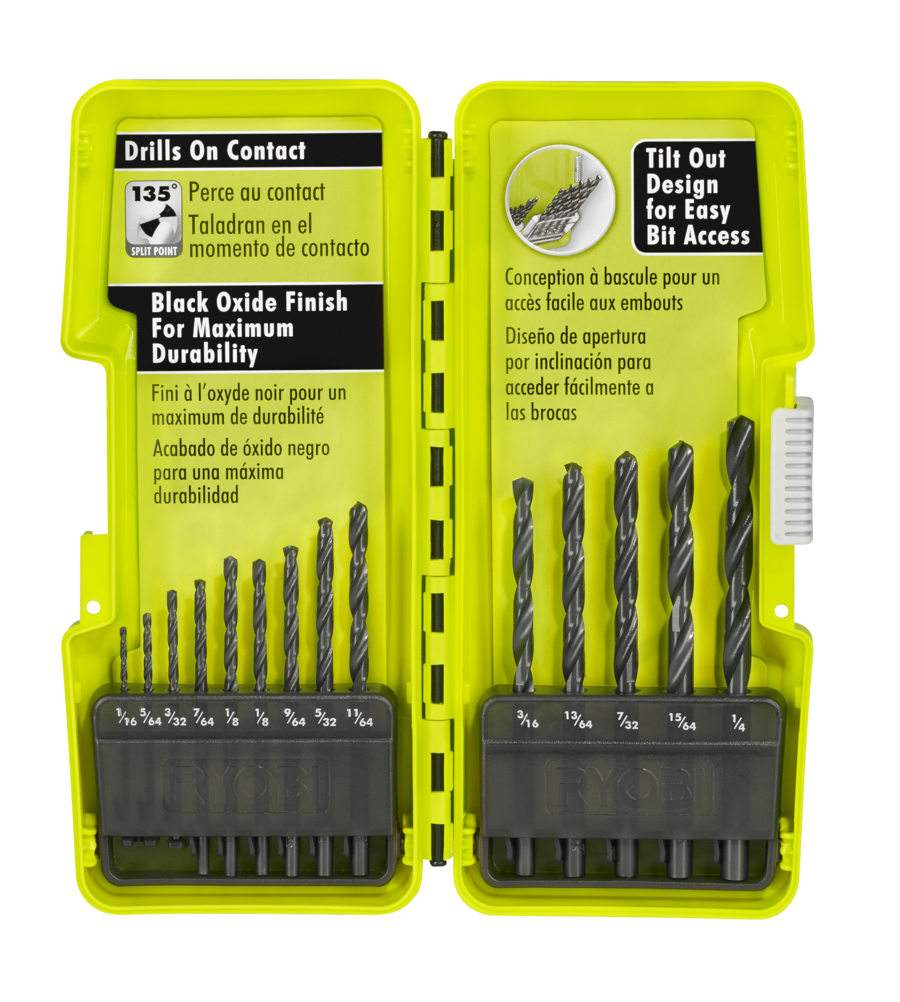 14 PC. Black Oxide Drill Bit Set