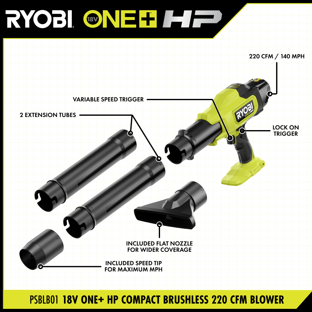 18V ONE+ HP COMPACT BRUSHLESS 220 CFM BLOWER