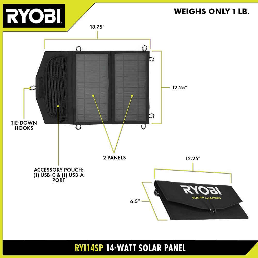 14-WATT FOLDABLE SOLAR PANEL