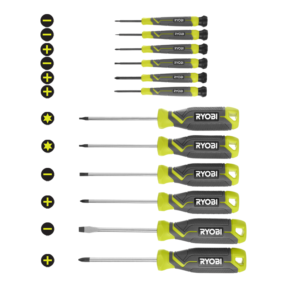 Screwdriver Set (12-Piece) with Cushion Grip Handles