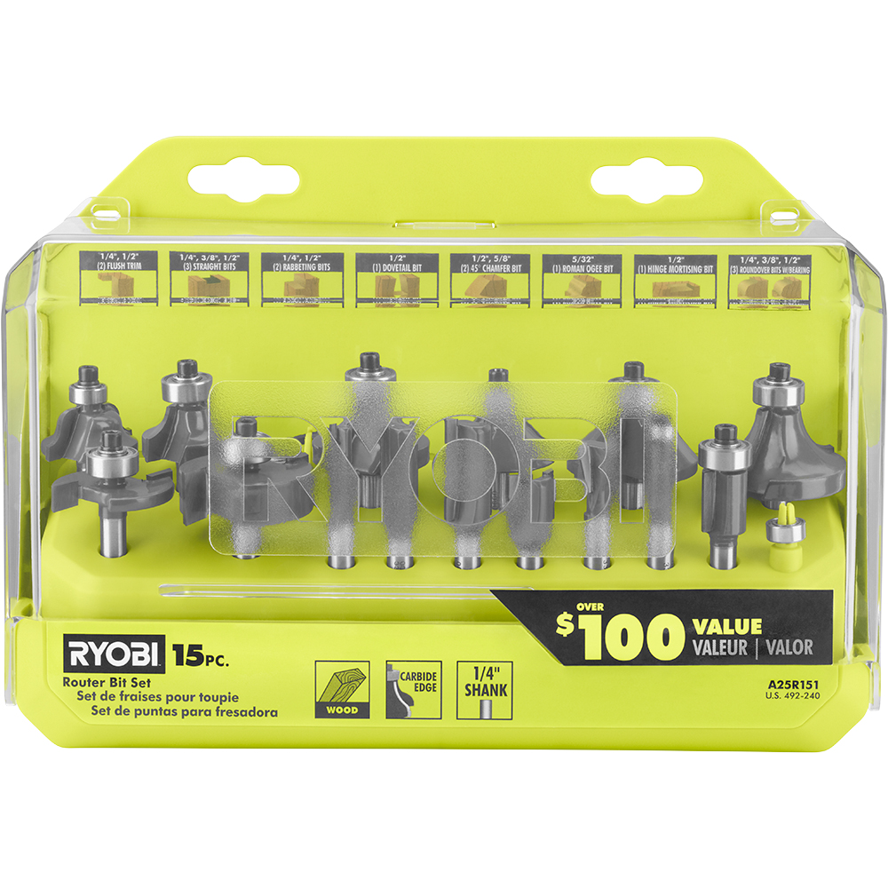 15 PC. Router Bit Set