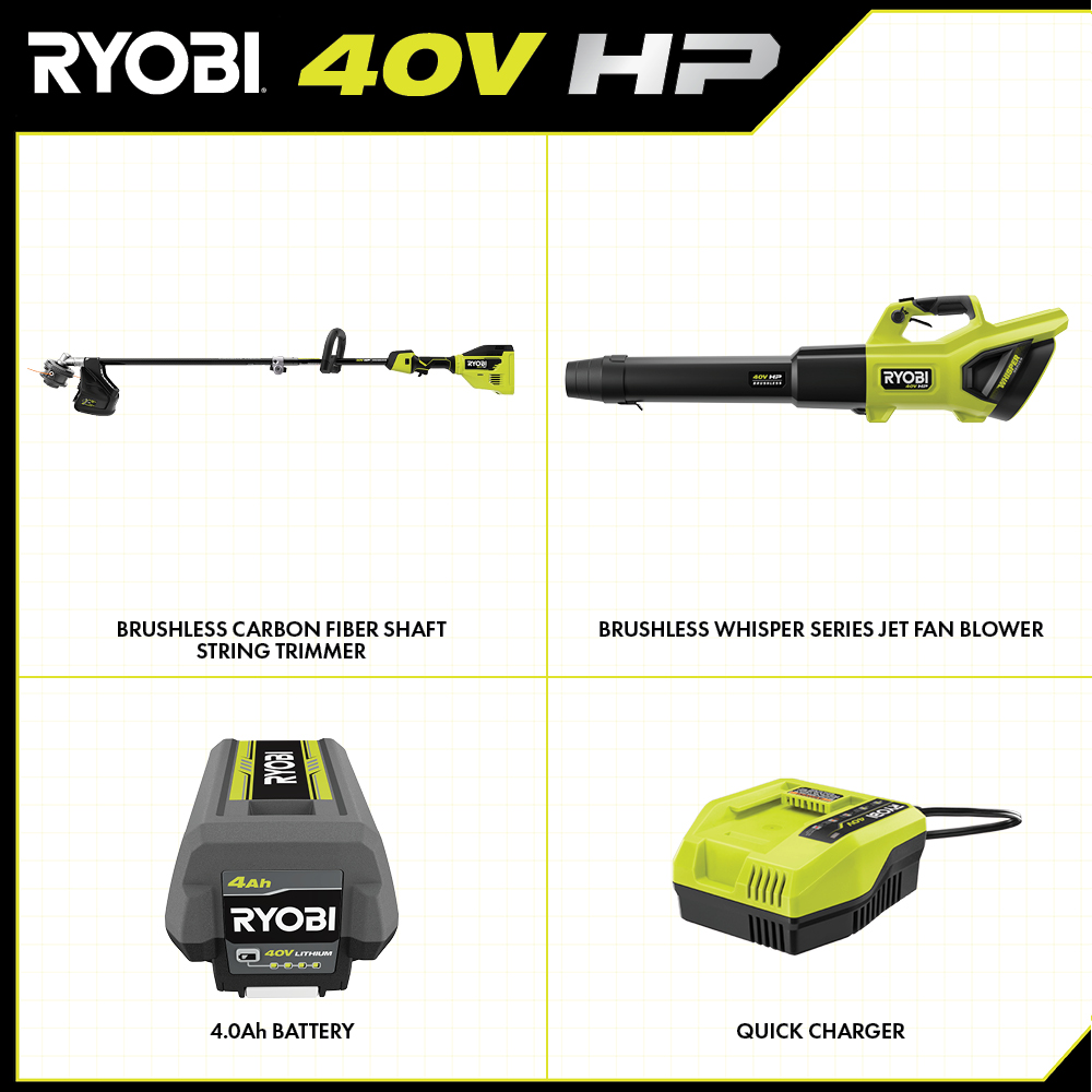 40V HP BRUSHLESS 600 CFM WHISPER SERIES BLOWER & 15