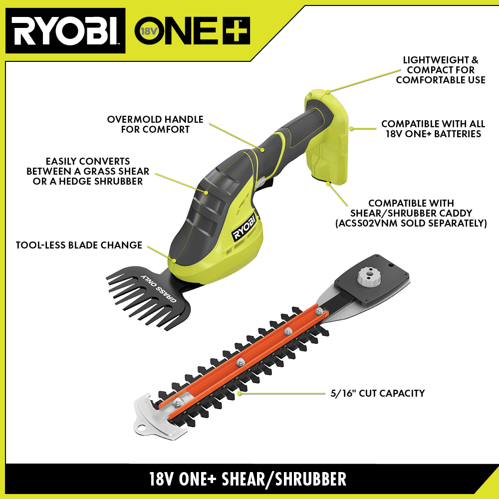 18V ONE+ 2-in-1 SHEAR SHRUBBER