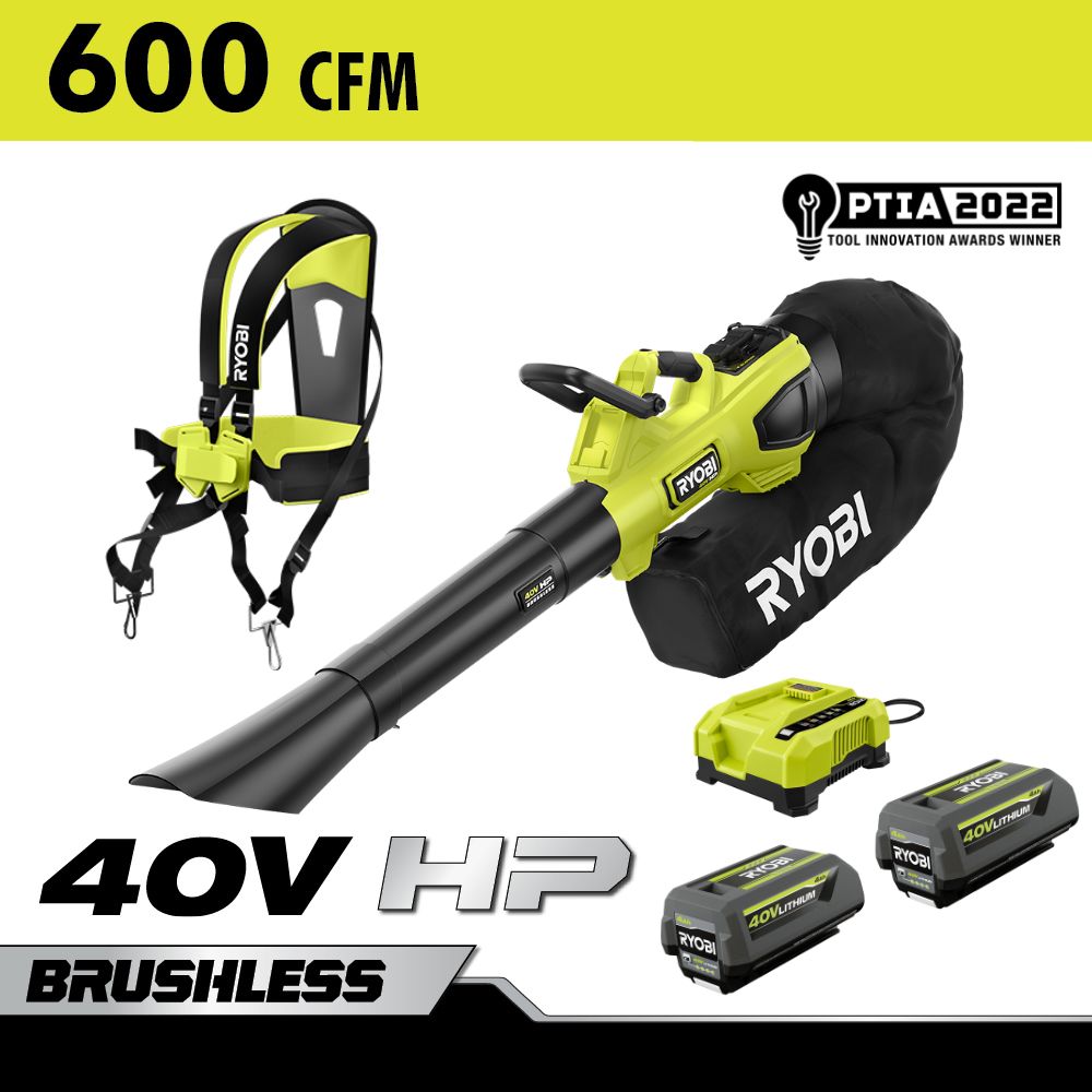 40V HP BRUSHLESS 600 CFM BLOWER/VACUUM KIT