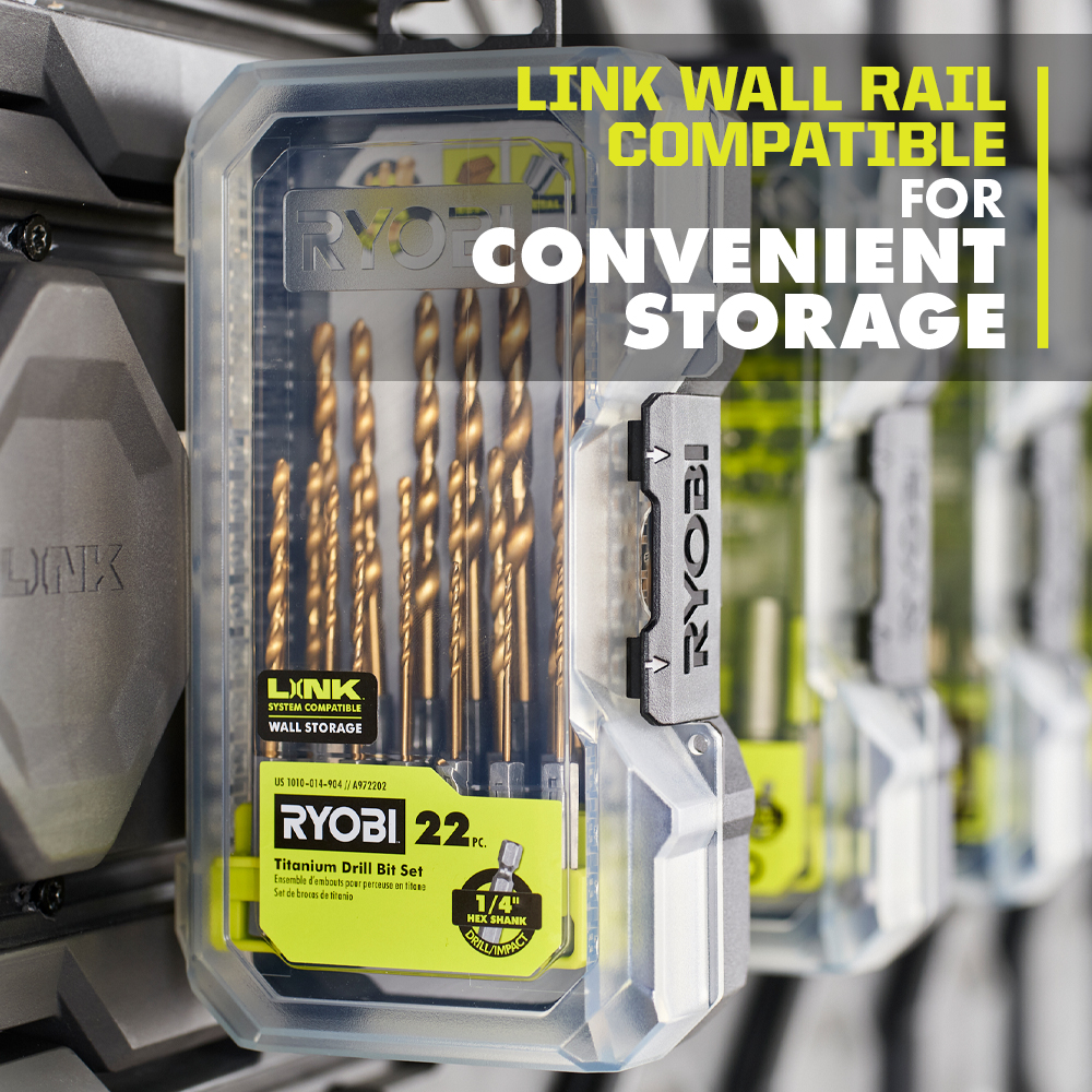 22 PC. TITANIUM DRILL BIT SET