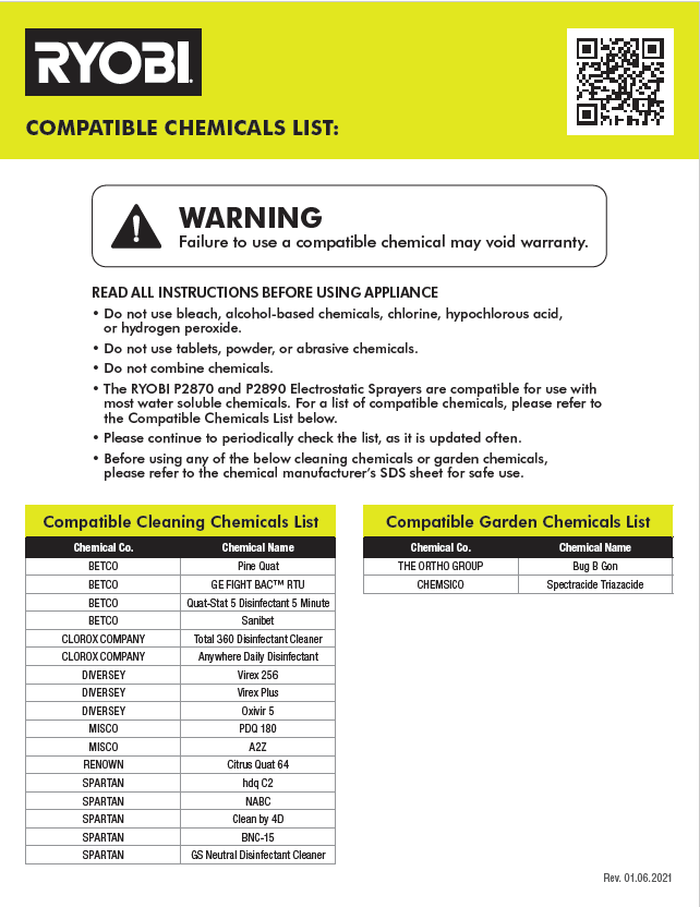 18V ONE+ 1/2 GALLON ELECTROSTATIC SPRAYER Kit