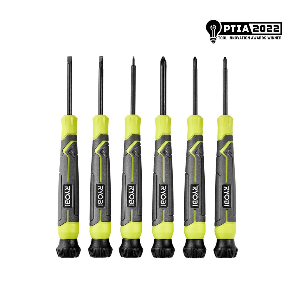 6-Piece Precision Screwdriver Set with Cushion Grip Handles