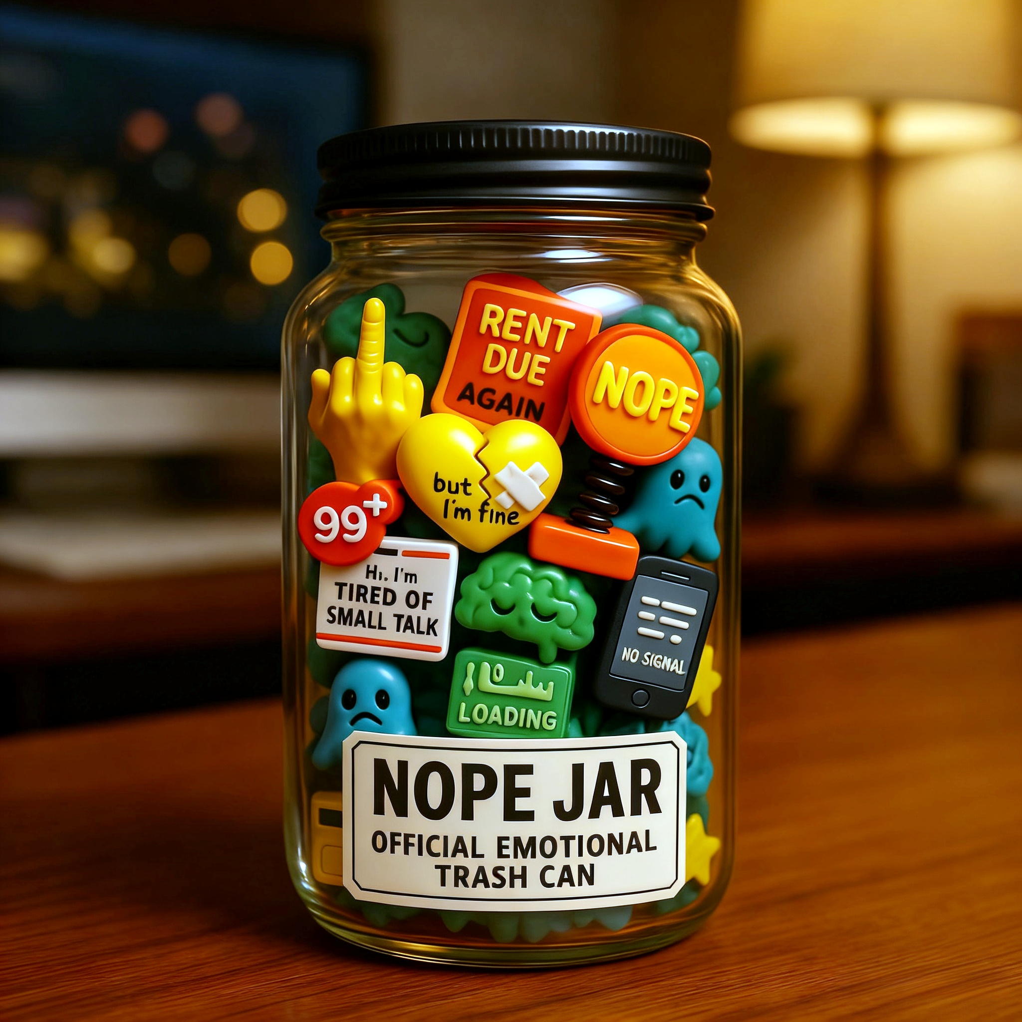 🔥NOPE JAR – Official Emotional Trash Can
