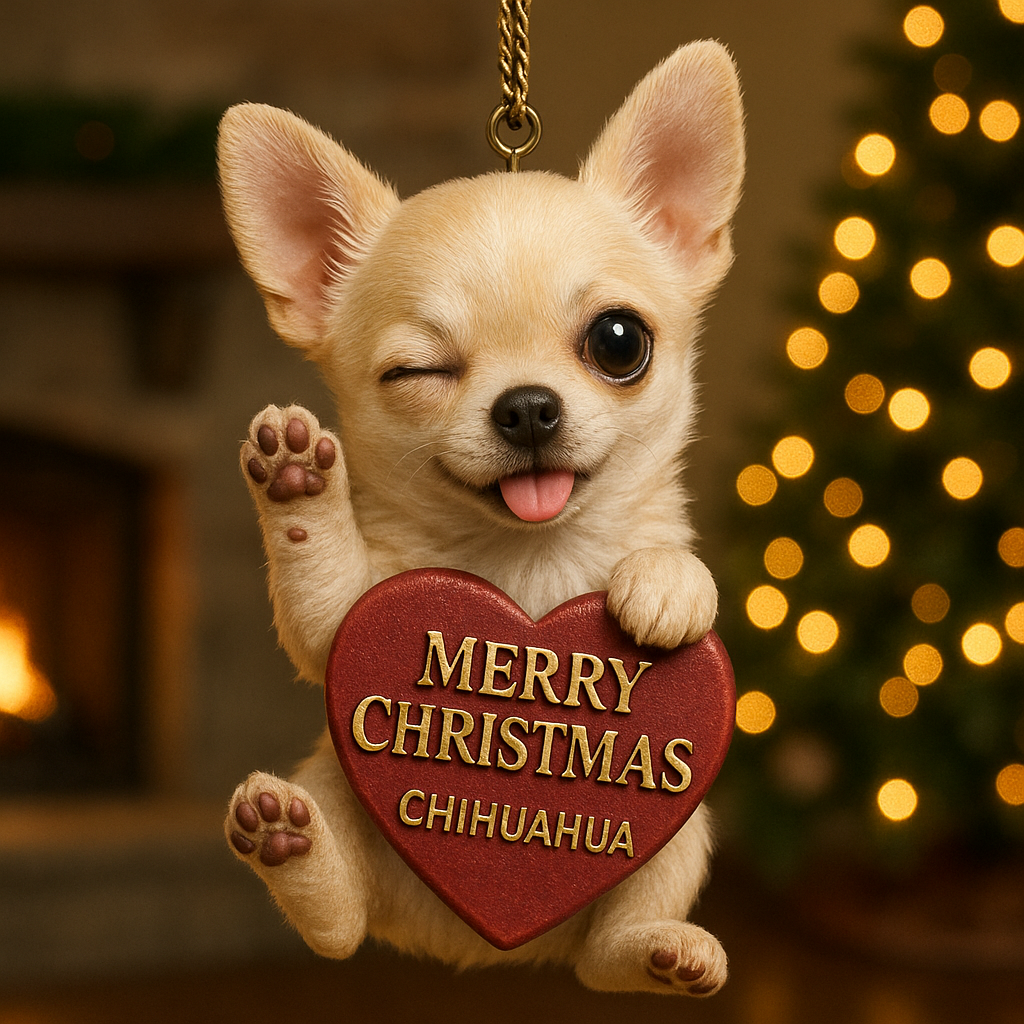 Chihuahua Heart Ornament