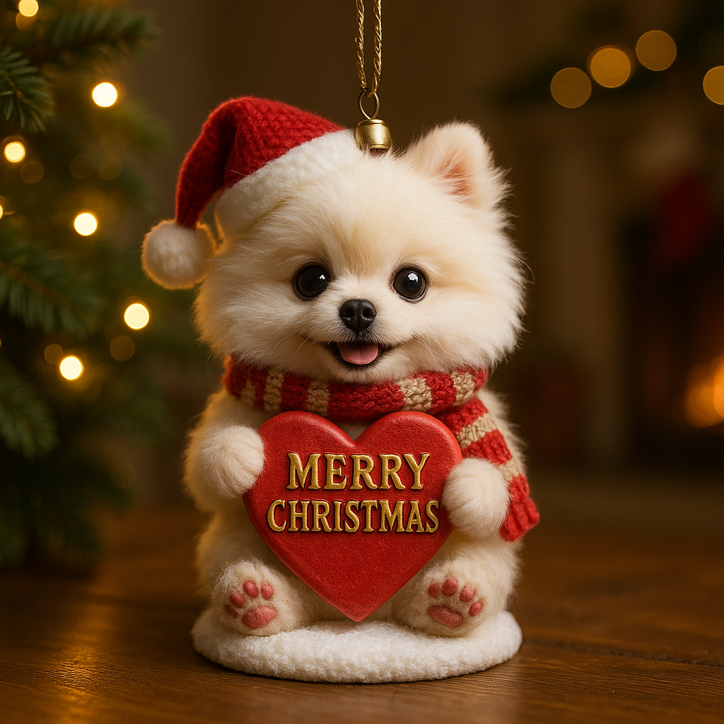 Pomeranian Heart Ornament