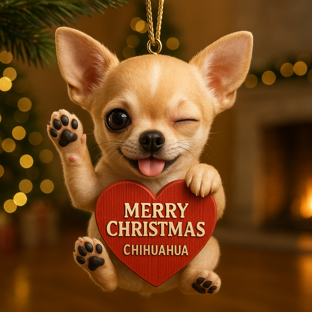 Chihuahua Heart Ornament