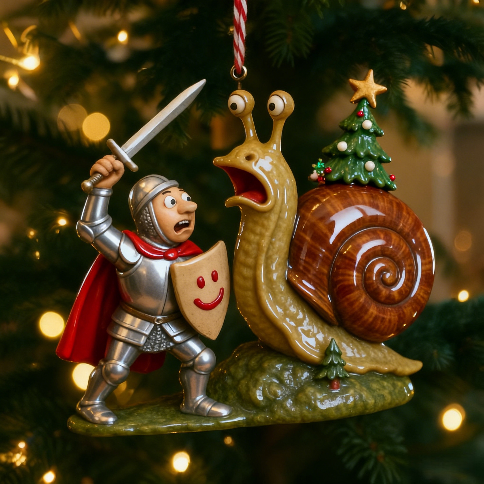 Medieval Snail Duel Ornament