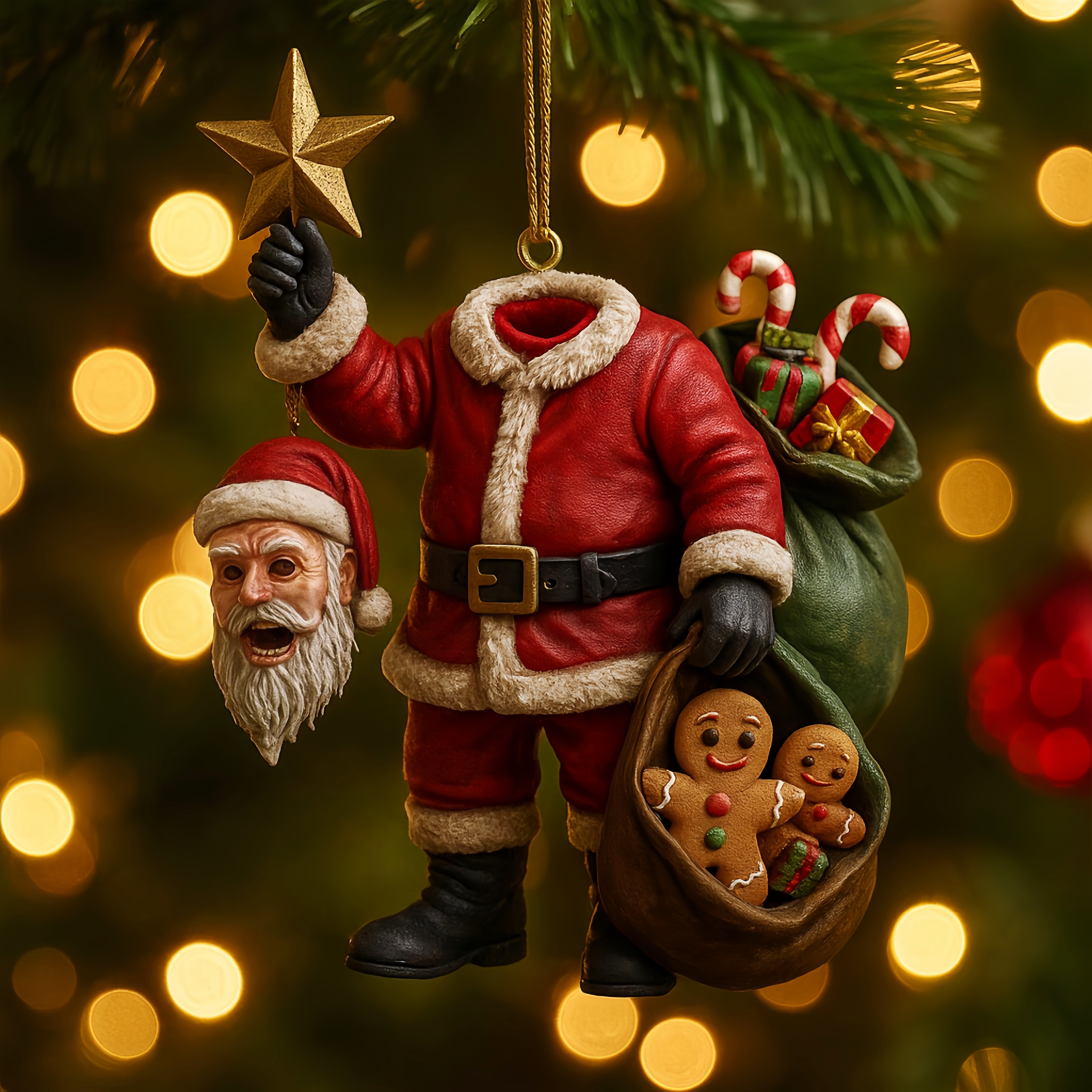 Headless Santa – Dark Christmas Ornament
