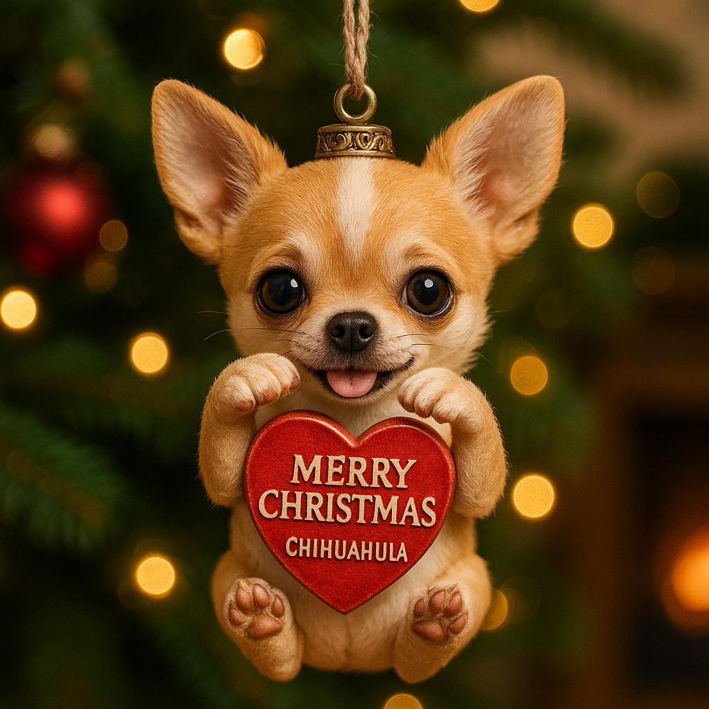 Chihuahua Heart Ornament