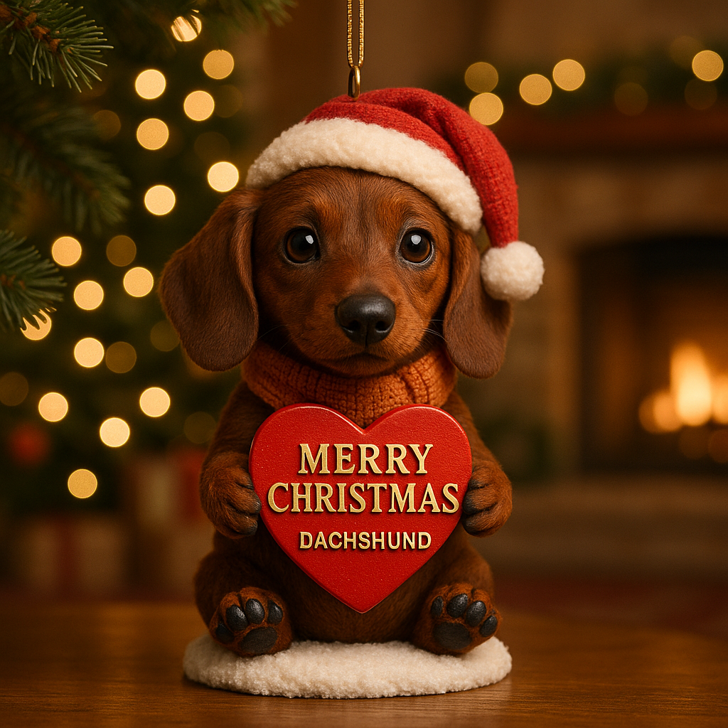 Dachshund Heart Ornament