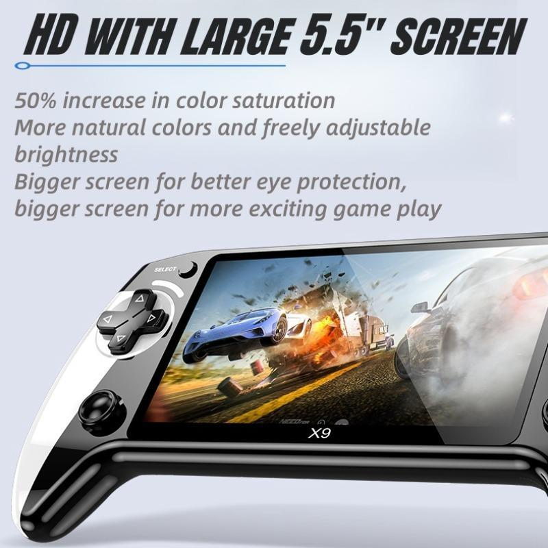Portable Retro Game Console 5.5-Inch Large Screen, Supporting Ten Emulators, Ultra HD Graphics, Perfect Gift for Christmas