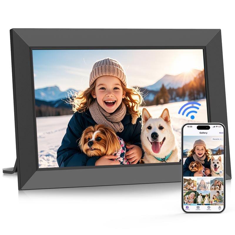 WiFi Digital Picture Frame 10.1 Inch, HD IPS Touch Screen Smart Photo Frame with 32GB Storage, Auto-Rotate, Instantly Share Photos /Videos, Perfect Christmas Gift & Gift Idea, ThanksGiving Gift, Home Decor