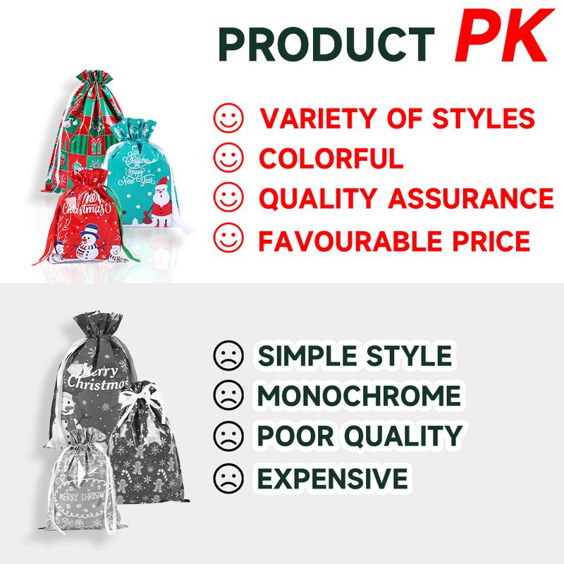 50PCS Christmas Gift Wrapping Set (25 Colorful Bags + 25 Tags) – Random Patterns, Say Goodbye to Single-Style Gift Bags, Perfect for Holiday Gifts
