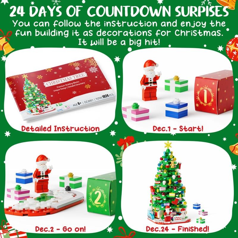2025 Christmas Advent Calendar, 24 Days Countdown Calendar Gifts Box 3D puzzle Toys Set for Boy Girl Women Men