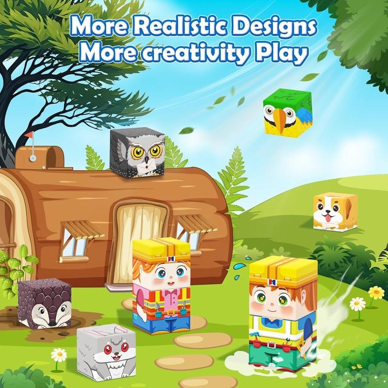 150 PCS Magnetic Blocks with Drawstring Bag Mine Magnet World Building Toys STEM Montessori Sensory Toys Birthday Couple Christmas Gifts