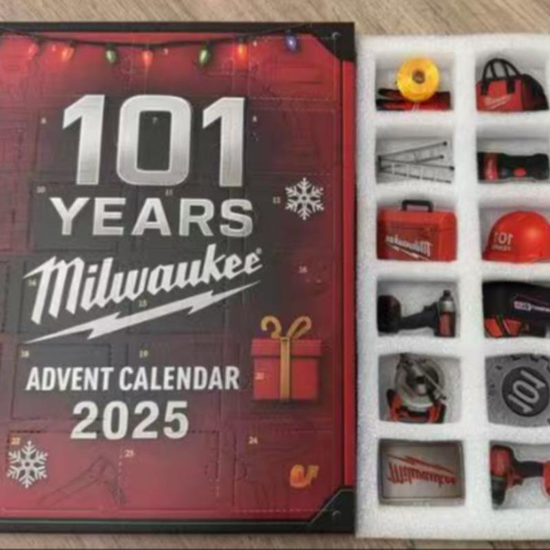 New Year 2D Print Advent Calendar, Industrial Style Christmas Holiday Atmosphere, Collectible and Decorative Value, Tool Brand