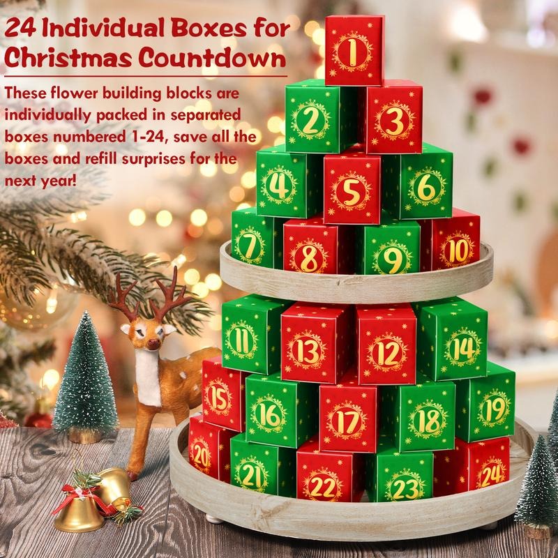 2025 Christmas Advent Calendar, 24 Days Countdown Calendar Gifts Box 3D puzzle Toys Set for Boy Girl Women Men