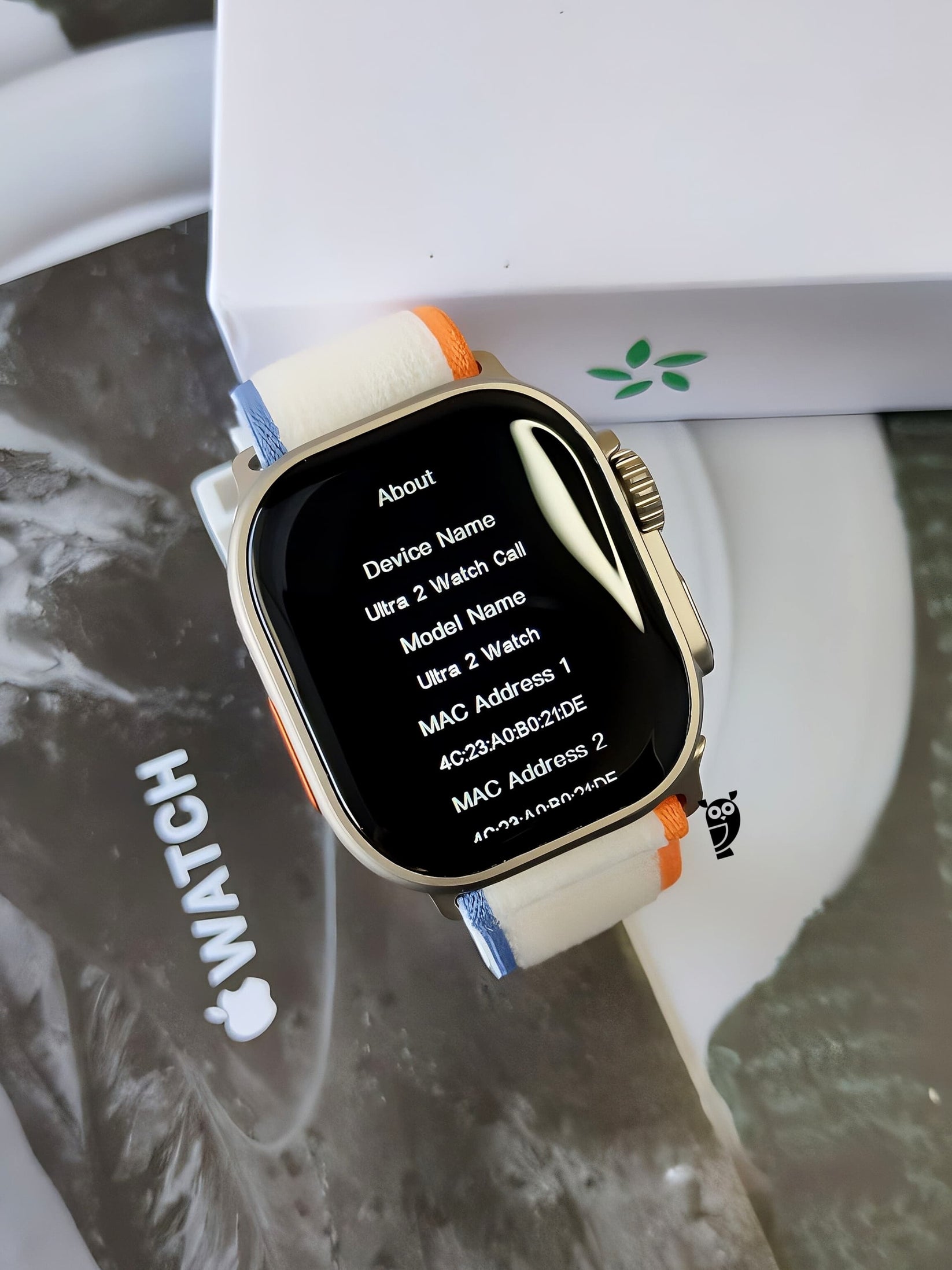 Apple watch Ultra 2 clone with titanium like metal finish, High resolution OLED display, serial number working