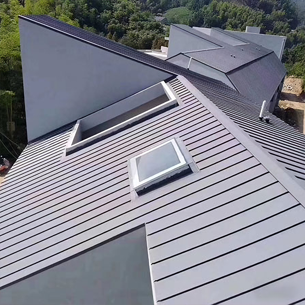 Prefabricated steel structure roof with aluminum-magnesium-manganese tiles