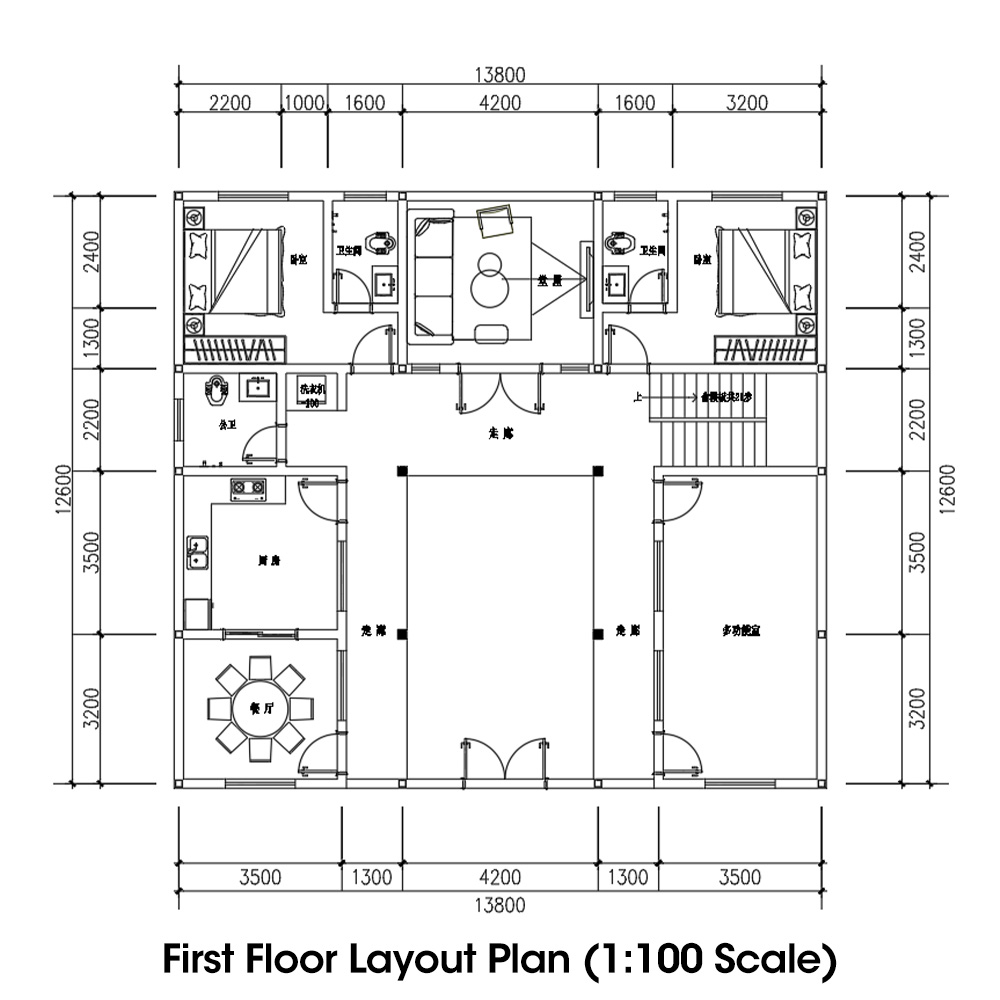 Chinese-style Villa, Second Floor, 6 Bedrooms, 2 Living Rooms, 1 Kitchen, 6 Bathrooms, 344 sqm