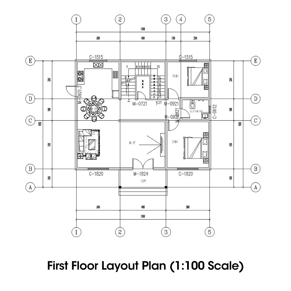 New Chinese-style Villa, Second Floor, Prefabricated Steel Structure, 260 sqm