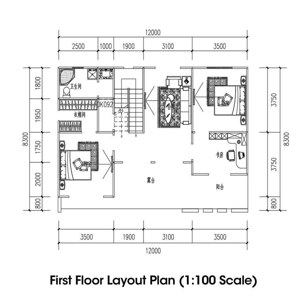Modern Villa, Second Floor, 4 Bedrooms, 2 Living Rooms, 1 Kitchen, 2 Bathrooms, 201.5 sqm