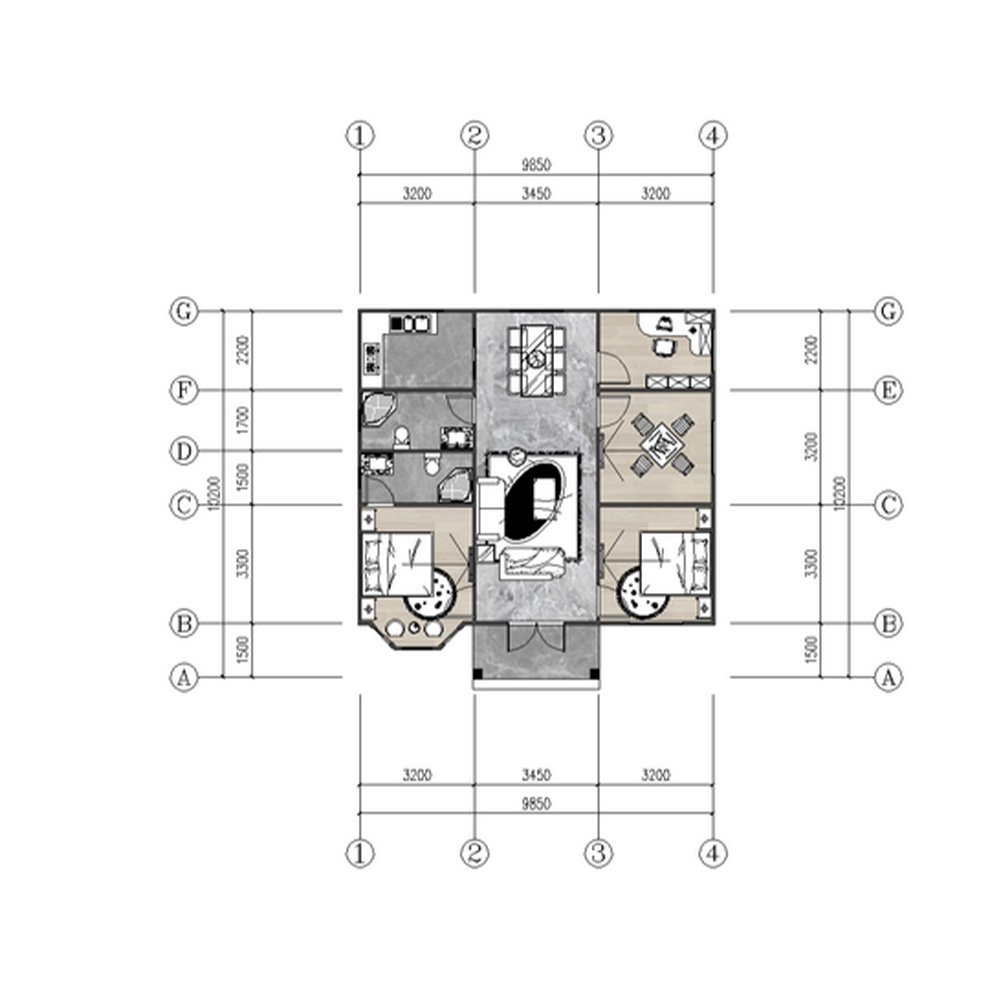 European-style Villa, Ground Floor, 3 Bedrooms, 1 Living Room, 1 Kitchen, 2 Bathrooms, 118.3 sqm